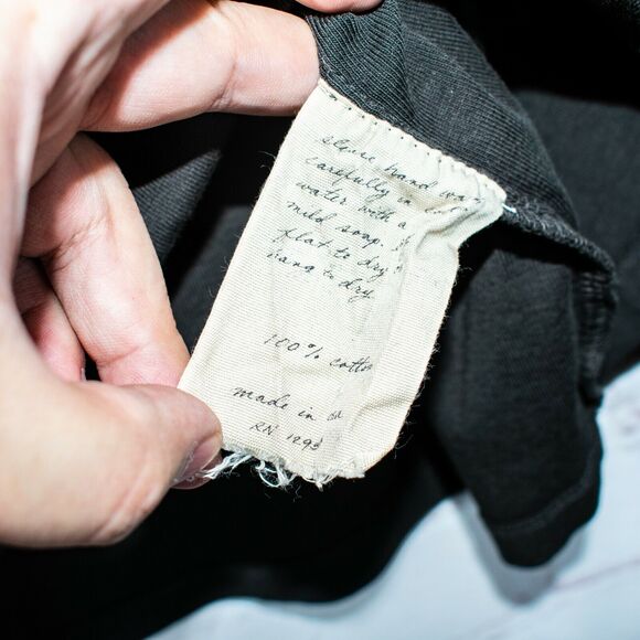 Raquel Allegra Long Sleeve Crew Sweatshirt char Black Size 1 - Picture 8 of 9